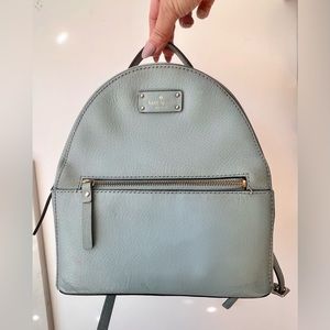 Kate Spade ♠️ mini Backpack purse leather blue grey